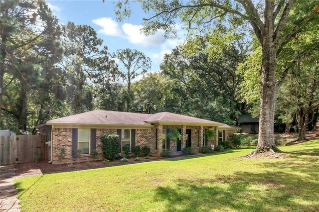 view of front of house with a front yard