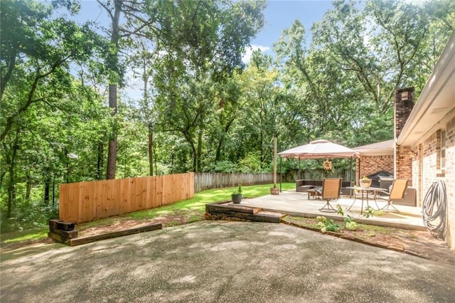 view of patio with area for grilling