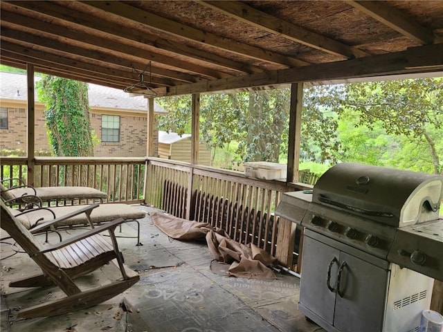 view of patio featuring area for grilling