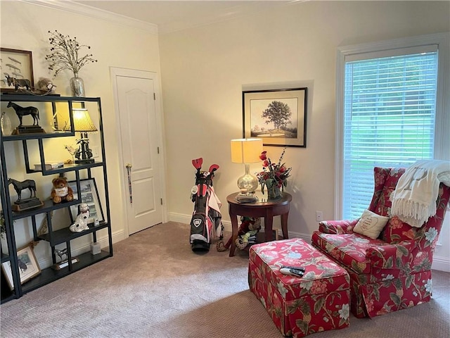 9849 Aspen Cir, Daphne, AL 36527 - living area with carpet and crown molding