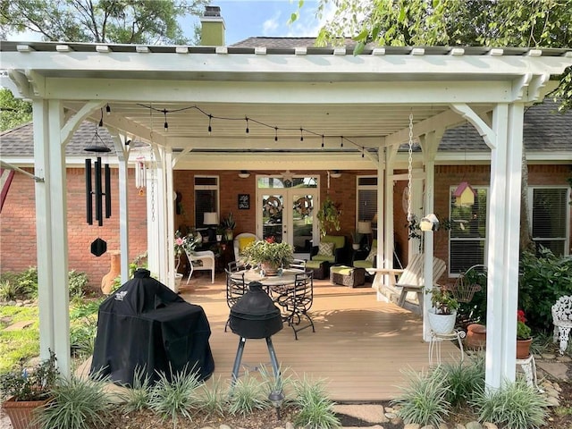 9849 Aspen Cir, Daphne, AL 36527 - view of patio / terrace with a wooden deck and french doors