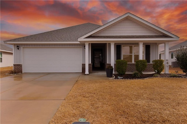 view of front of home with a garage