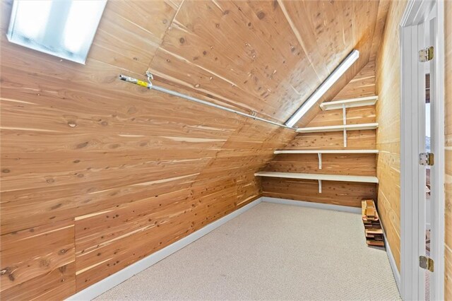 storage room featuring a skylight