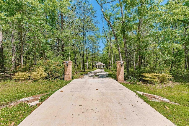 view of home's community featuring concrete driveway