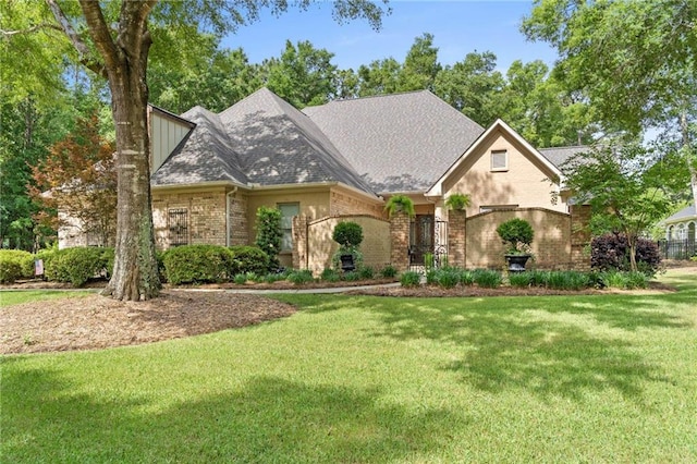 view of front facade with a front yard