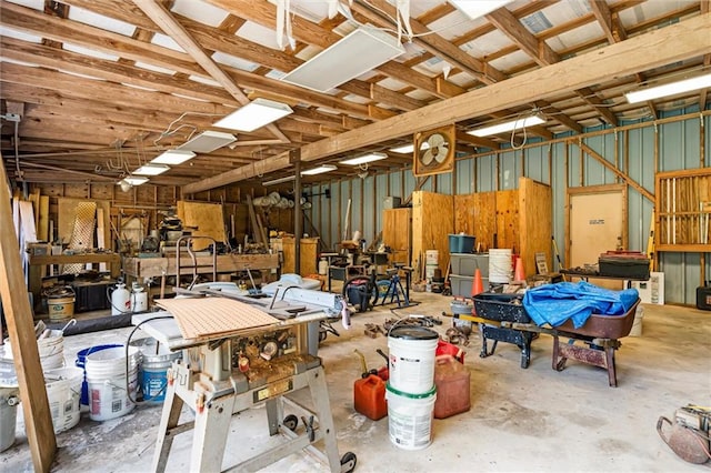 interior space featuring concrete floors