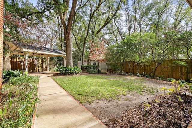 view of yard with a gazebo