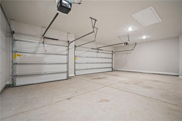 garage featuring a garage door opener