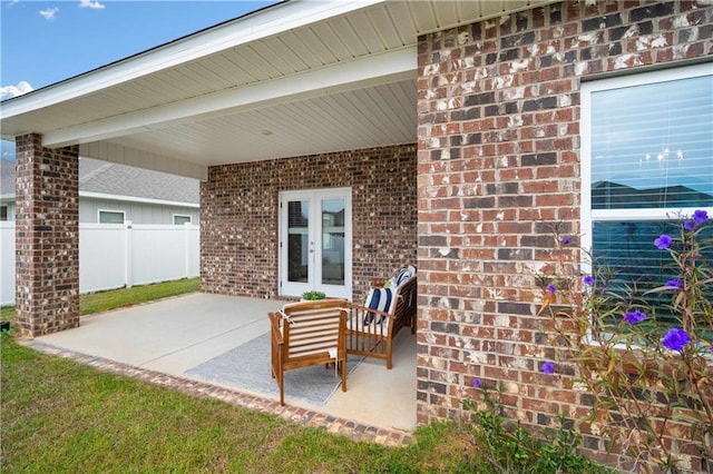 view of patio with french doors