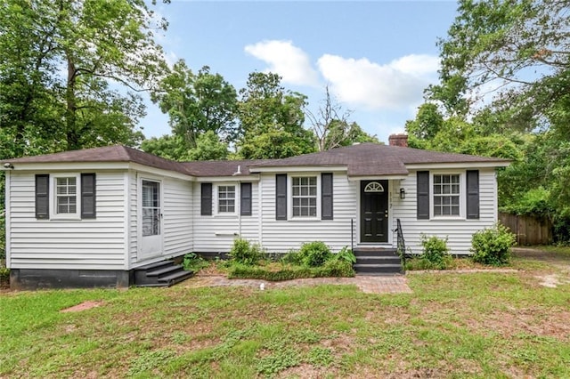 117 Border Dr W, Mobile, AL 36608 - view of front of home featuring entry steps, a chimney, and a shingled roof