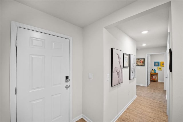 8320 Ogilvy Ct, Daphne, AL 36526 - corridor featuring baseboards, recessed lighting, and light wood finished floors