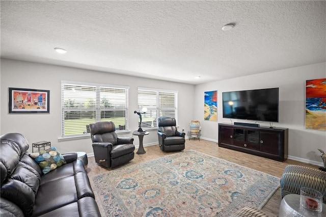 8320 Ogilvy Ct, Daphne, AL 36526 - living room with a healthy amount of sunlight, a textured ceiling, and wood finished floors