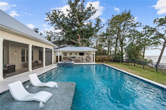 view of pool featuring a patio