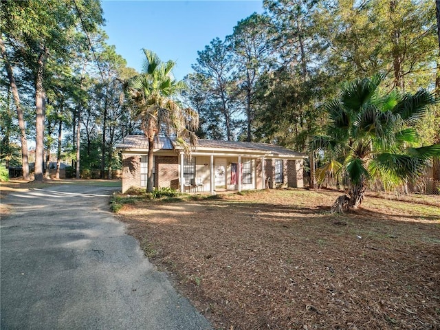 view of front facade featuring covered porch