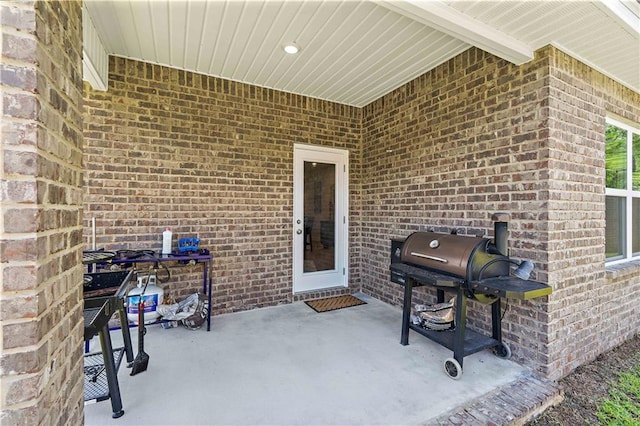 view of patio featuring grilling area