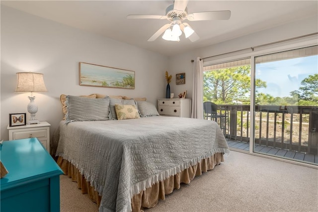 50 Forney Johnston Dr Unit 7A, Dauphin Island, AL 36528 - carpeted bedroom featuring access to outside and a ceiling fan