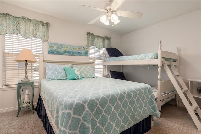 50 Forney Johnston Dr Unit 7A, Dauphin Island, AL 36528 - carpeted bedroom with baseboards and a ceiling fan