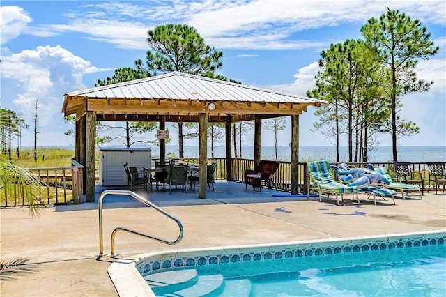 50 Forney Johnston Dr Unit 7A, Dauphin Island, AL 36528 - view of swimming pool with a gazebo and a fenced in pool