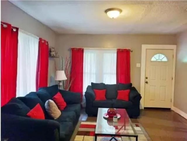 361 Fredonia St, Mobile, AL 36607 - living room featuring baseboards, wood finished floors, and a healthy amount of sunlight