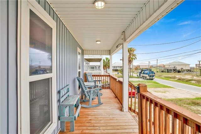 wooden deck with a porch