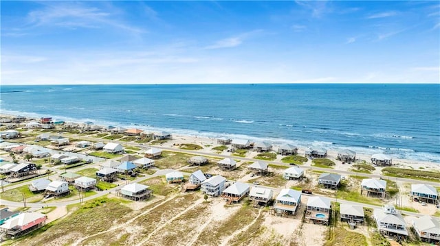 aerial view featuring a residential view and a water view