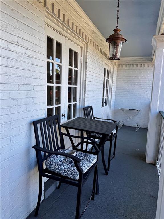 view of patio featuring french doors