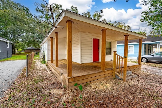 exterior space with a porch