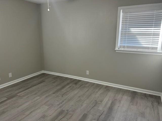 spare room with wood-type flooring