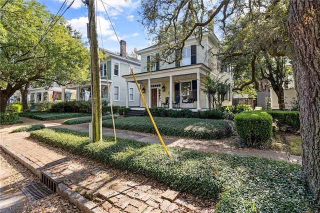 view of front of property with a porch