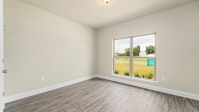 unfurnished room with wood-type flooring