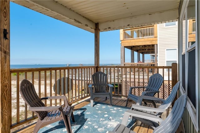 2354 Island Shores Dr, Dauphin Island, AL 36528 - deck featuring a water view