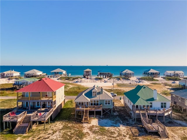 2354 Island Shores Dr, Dauphin Island, AL 36528 - drone / aerial view featuring a water view