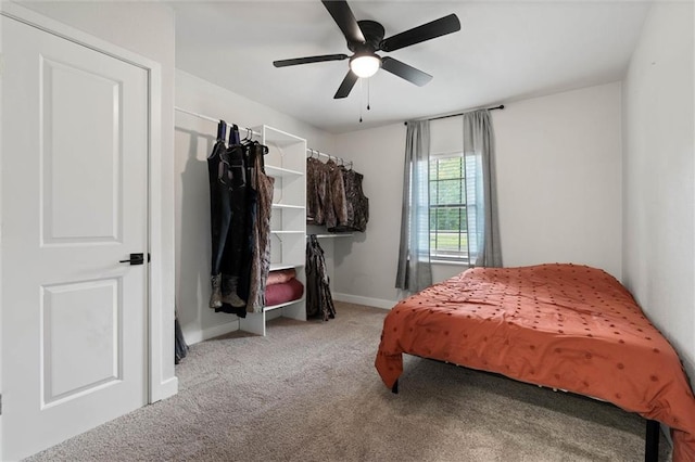 254 Fairford Rd, Calvert, AL 36513 - carpeted bedroom with baseboards and a ceiling fan