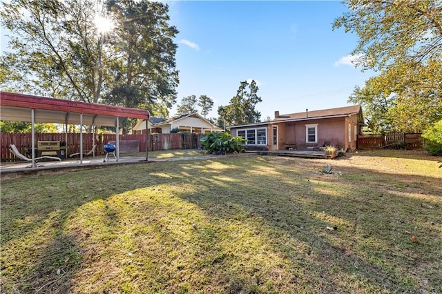 view of yard with a patio