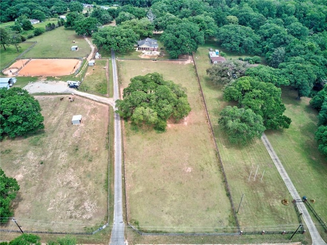 aerial view with a rural view