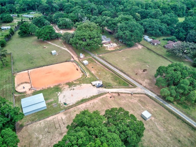 bird's eye view featuring a rural view