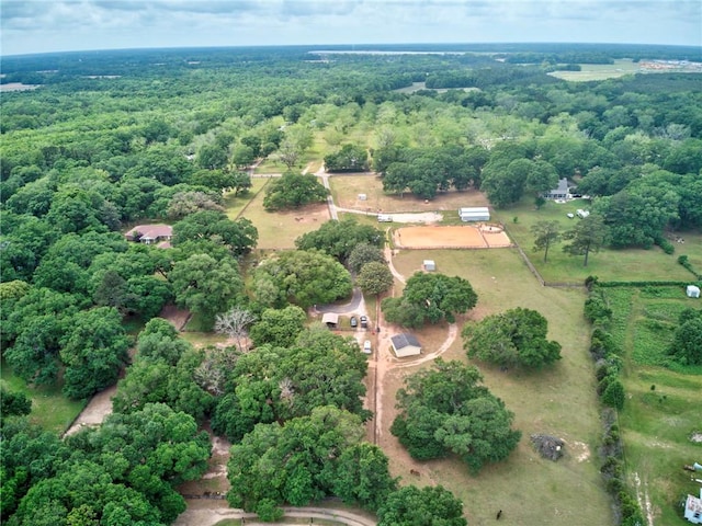 aerial view with a forest view