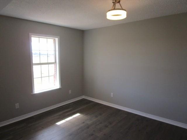 spare room featuring dark wood-type flooring