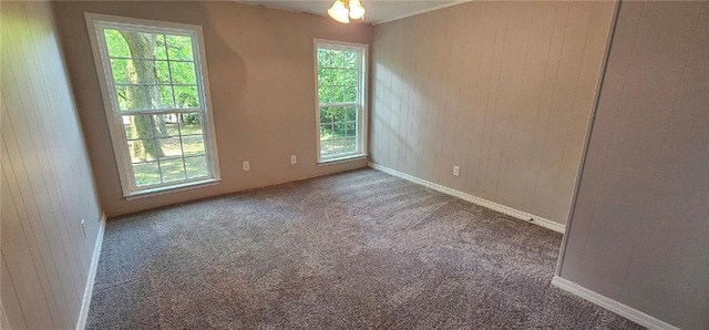 unfurnished room with carpet floors