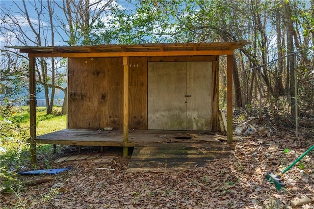 view of shed