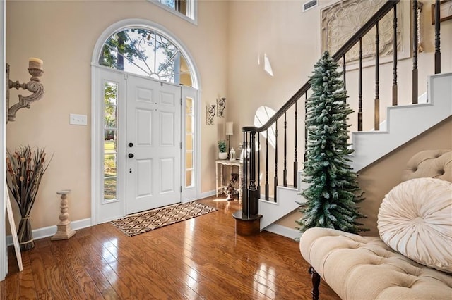 entrance foyer featuring wood-type flooring