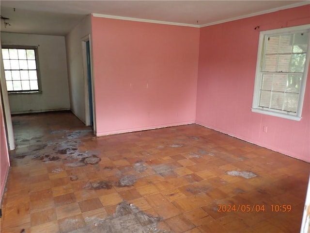 unfurnished room with tile floors