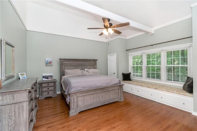 1509 Ridgeland Rd E, Mobile, AL 36695 - bedroom featuring light wood-style flooring, ceiling fan, and beam ceiling
