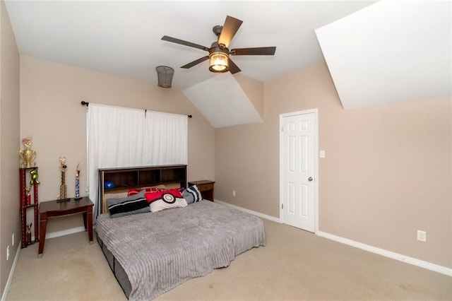 1509 Ridgeland Rd E, Mobile, AL 36695 - carpeted bedroom with lofted ceiling and a ceiling fan