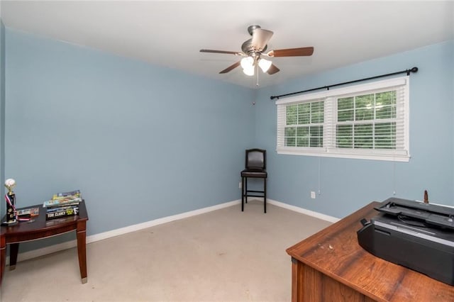 1509 Ridgeland Rd E, Mobile, AL 36695 - office area with ceiling fan and carpet flooring