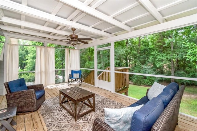 1509 Ridgeland Rd E, Mobile, AL 36695 - sunroom with ceiling fan and healthy amount of natural light