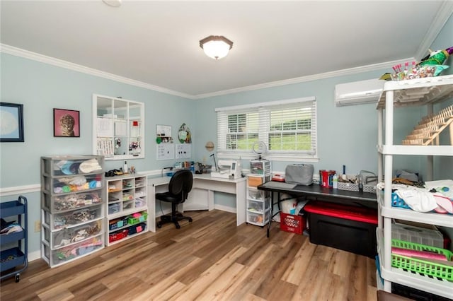 1509 Ridgeland Rd E, Mobile, AL 36695 - office space featuring ornamental molding, wood finished floors, and built in desk