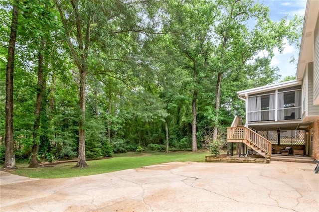 1509 Ridgeland Rd E, Mobile, AL 36695 - view of patio featuring stairway and a sunroom