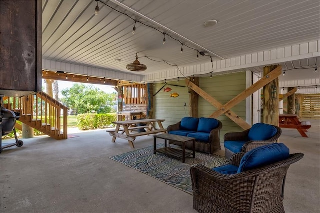 view of patio featuring outdoor lounge area