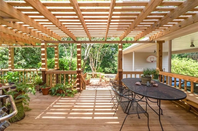 258 Suffolk Rd, Mobile, AL 36608 - deck with outdoor dining space and a pergola
